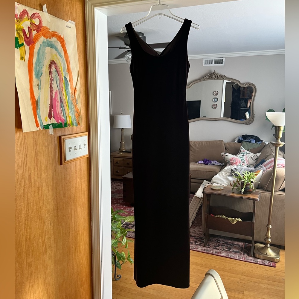 Niki Livas Brown Velvet Gown